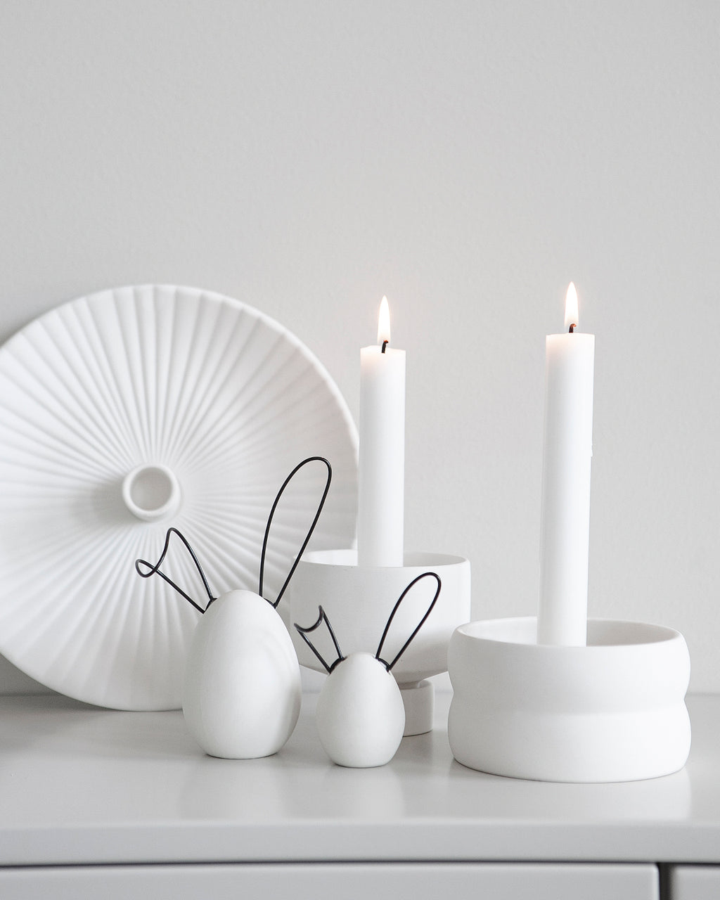 Osterei Linnea mit Hasenohren, white - large