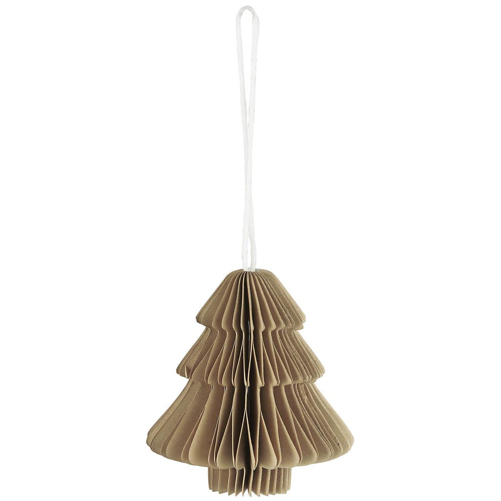 Tannenbaum/ Weihnachtsschmuck zum hängen Baum gefaltetes Papier mit Magnetverschluss - natur