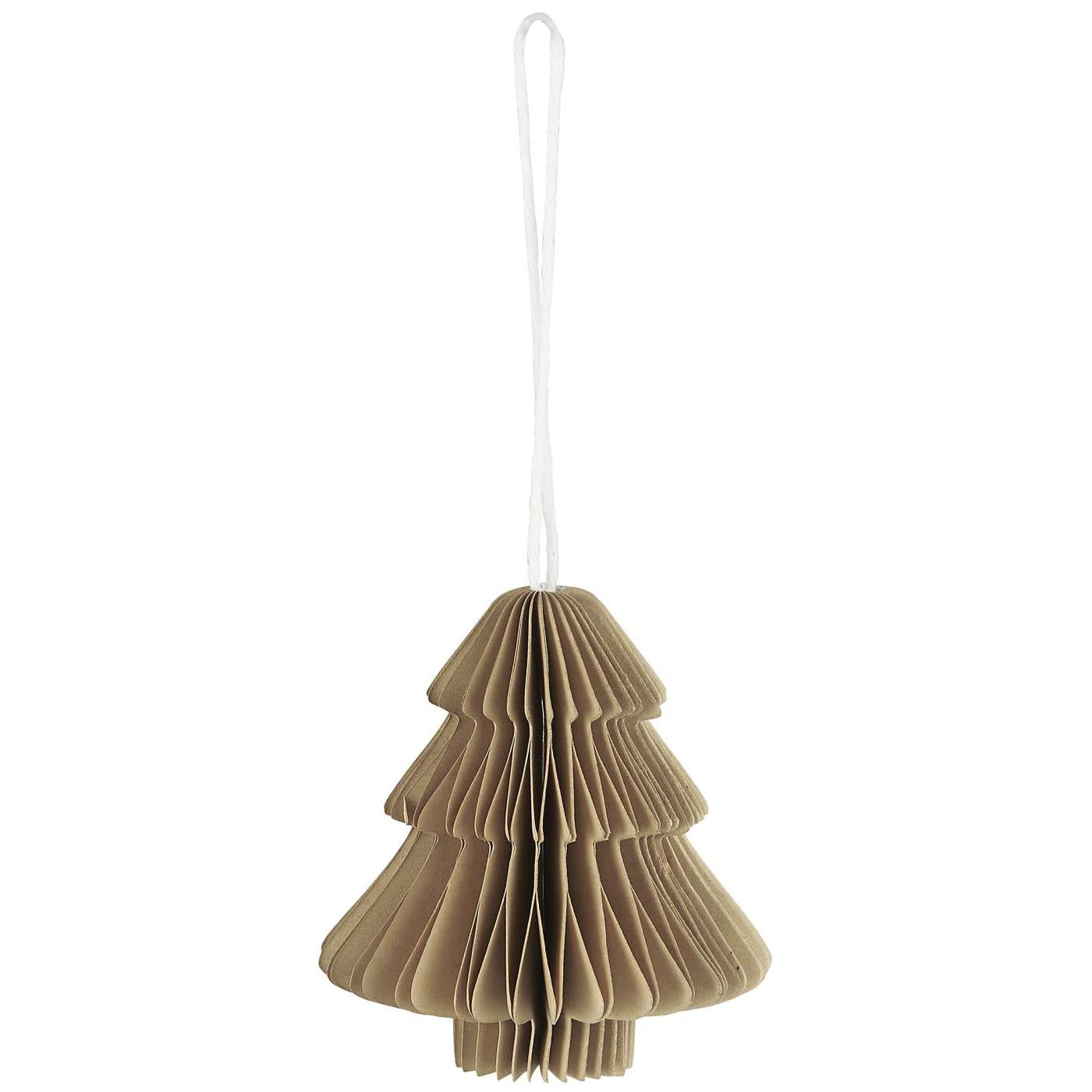 Tannenbaum/ Weihnachtsschmuck zum hängen Baum gefaltetes Papier mit Magnetverschluss - natur