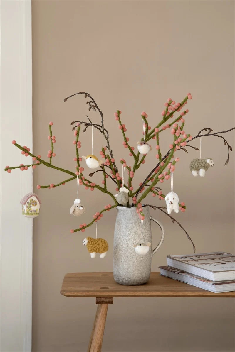 Mini Filz-Vögelchen, Filz-Anhänger - 3er Set