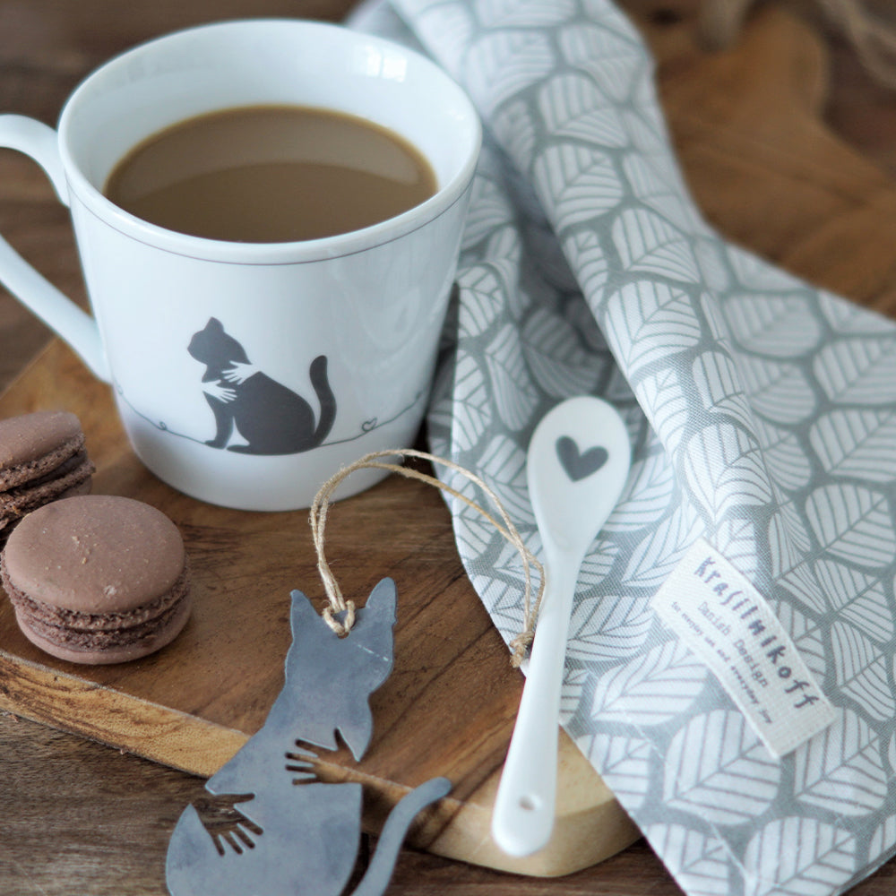 Keramiklöffel graues Herz