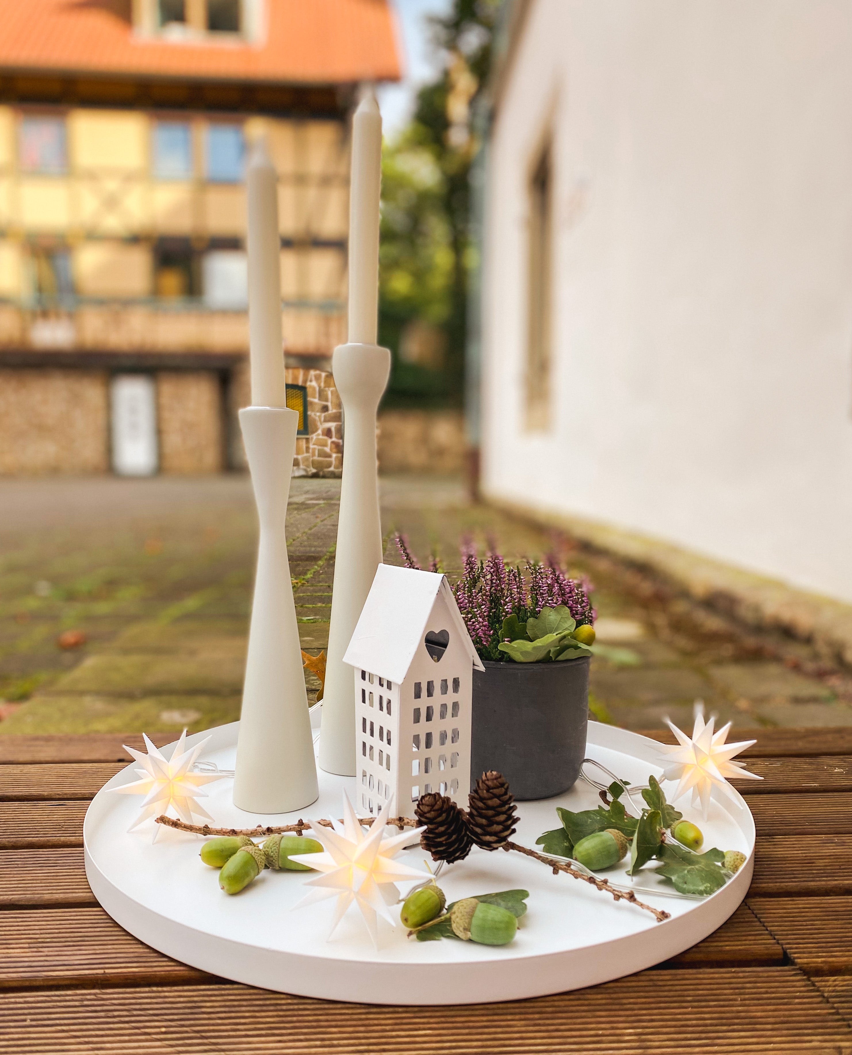 LED Sternenkette/ Babysternenkette 18 Zacken, weiß, 3 Sterne  Ø 8cm mit Batteriefach und Timer