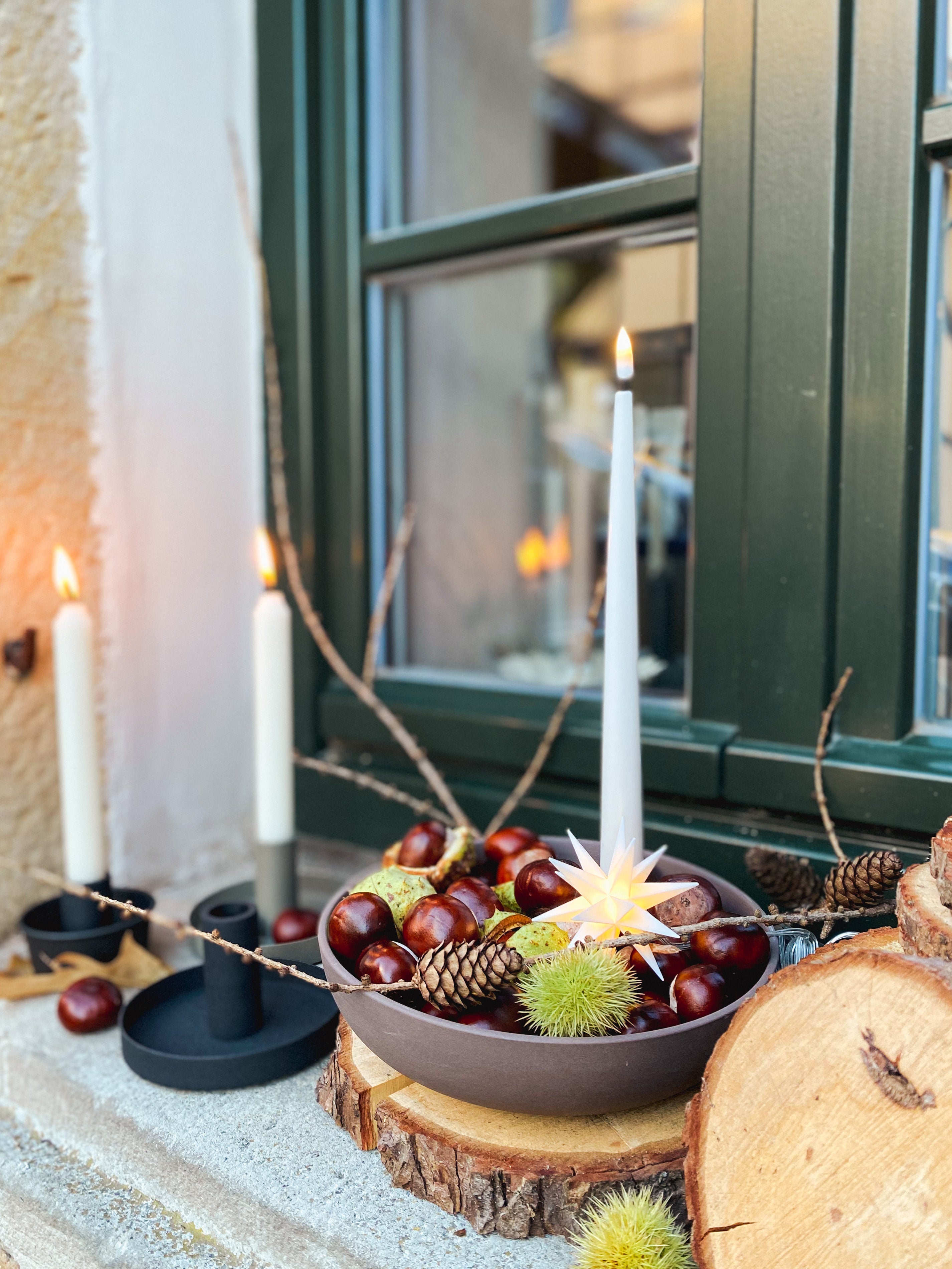 LED Leuchtstern/ Baby-Stern 18 Zacken, weiß  Ø 8cm mit Batteriefach und Timer