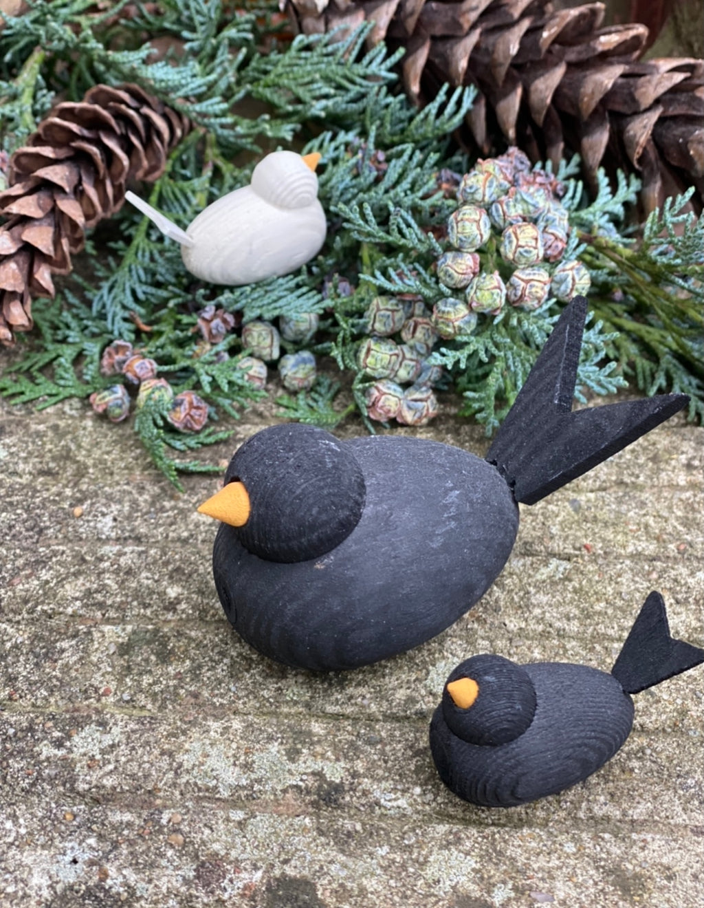 Deko Holzvogel mini - schwarz