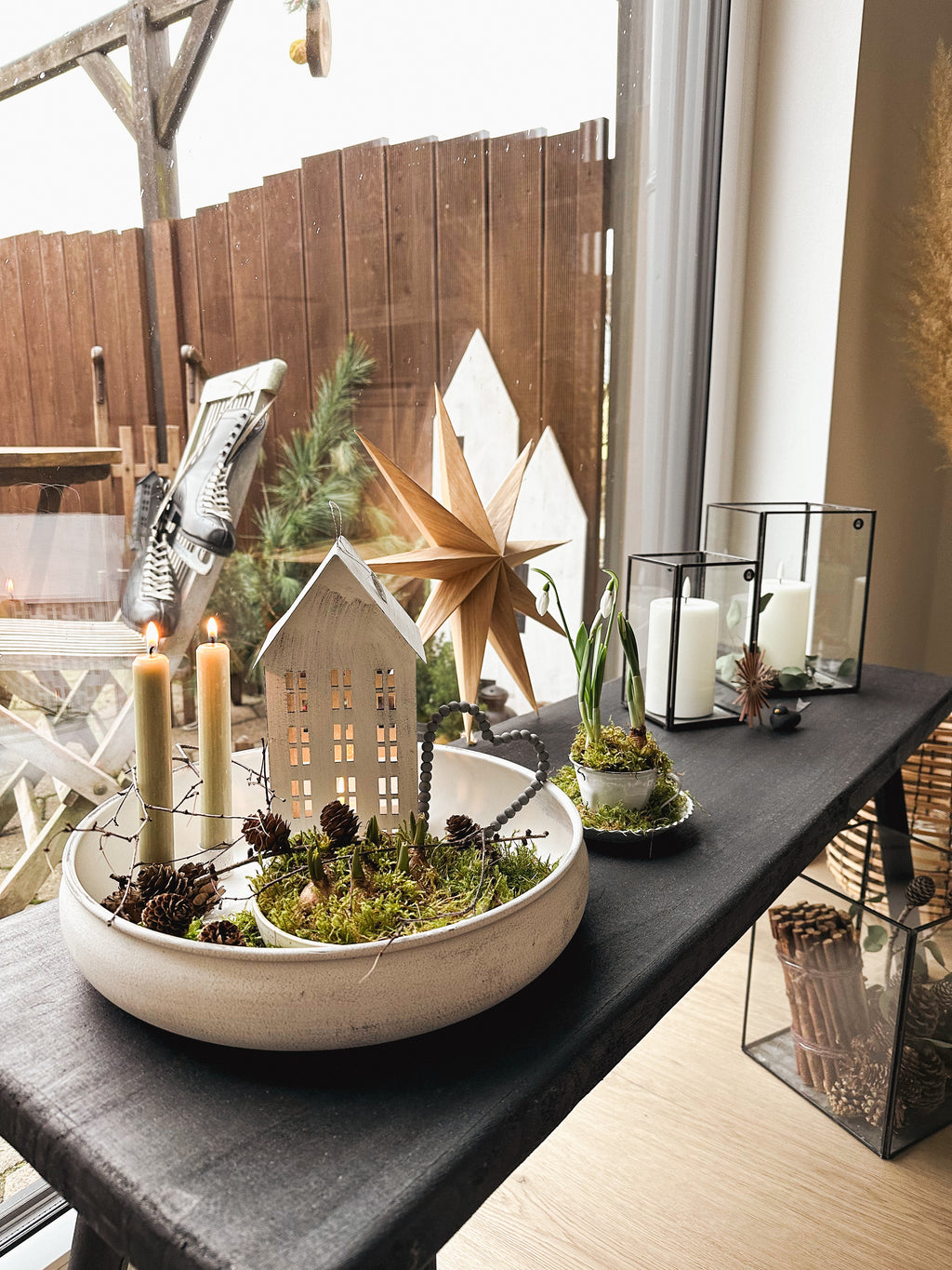 Runde Schale/ Tablett Dekoschale, weiß antik -  Ø 32cm