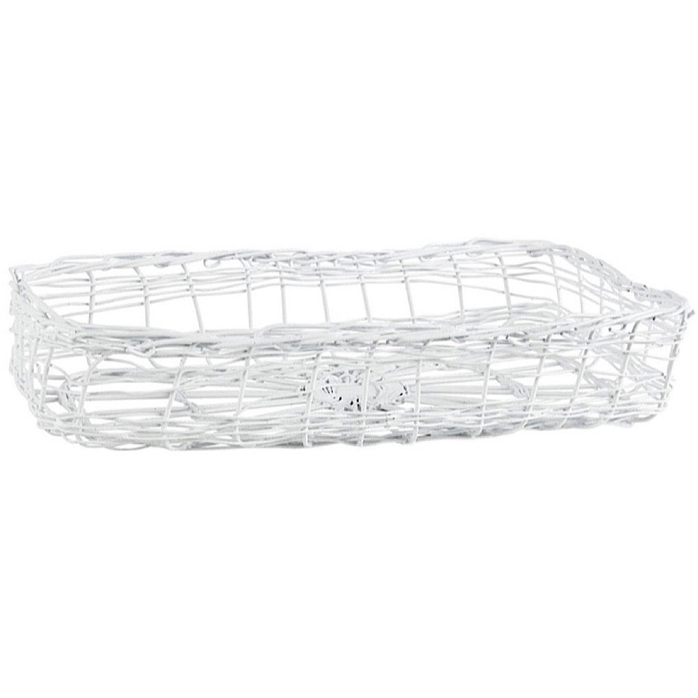 Serviettenhalter/ Serviettenkorb - länglich weiss