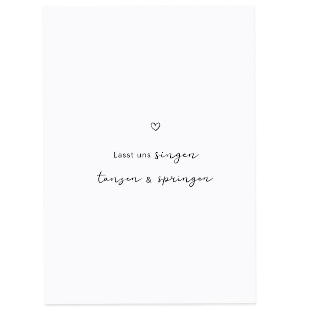 Spruchkarte Tanzen und Springen