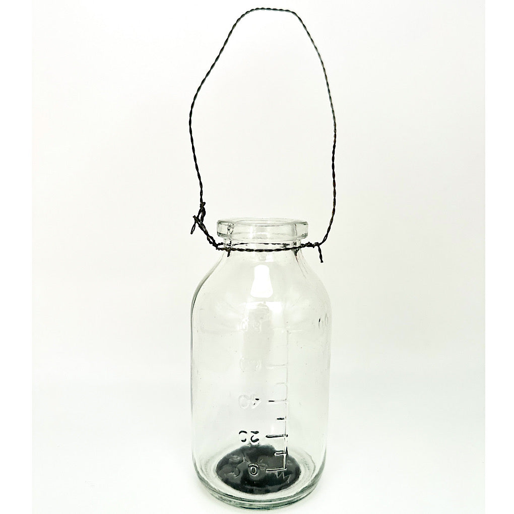 Flasche/ Glasflasche mit Drahtäufhänger - 100 ml