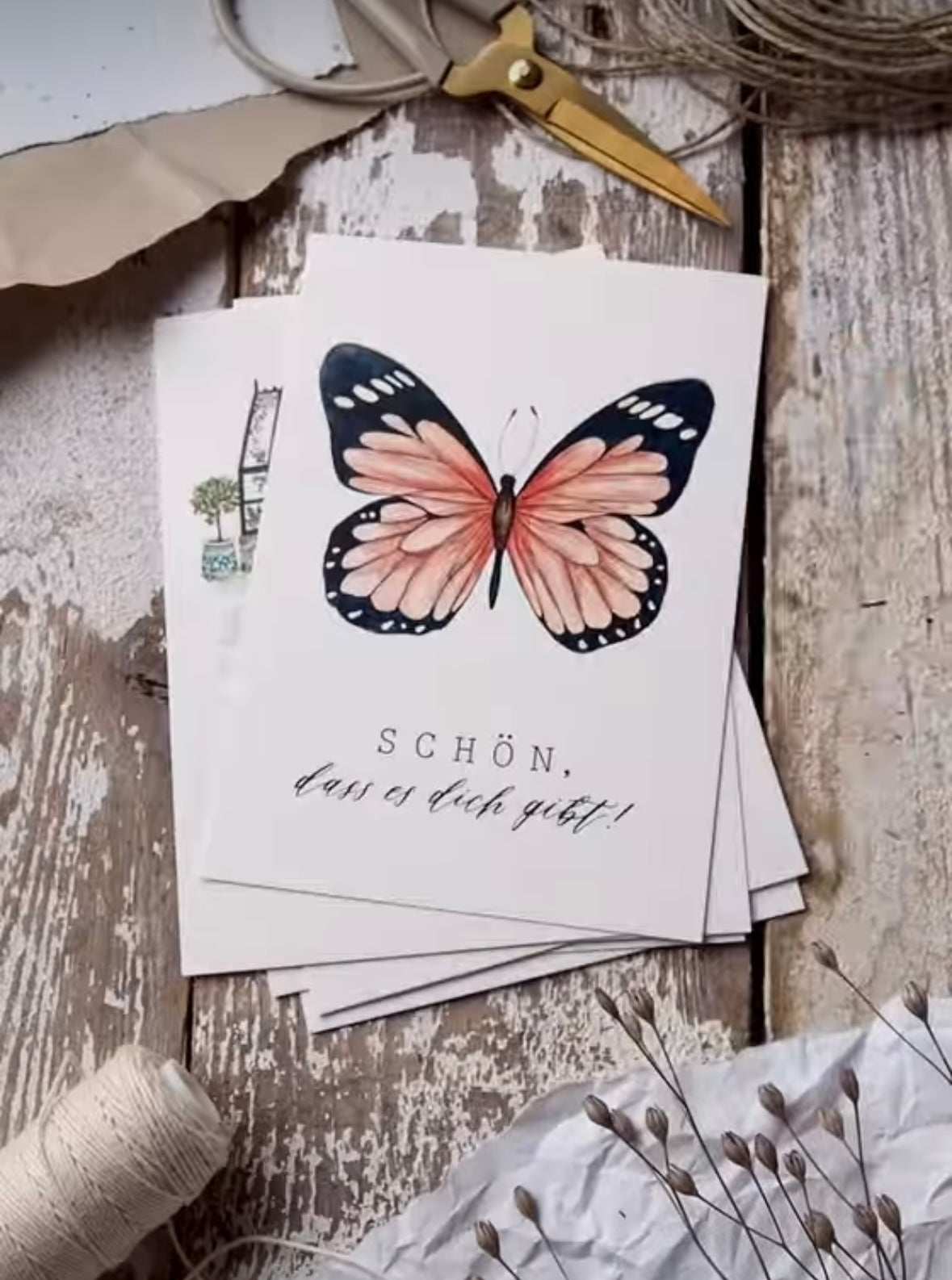 Postkarte Schmetterling "SCHÖN, dass es dich gitb!" A6