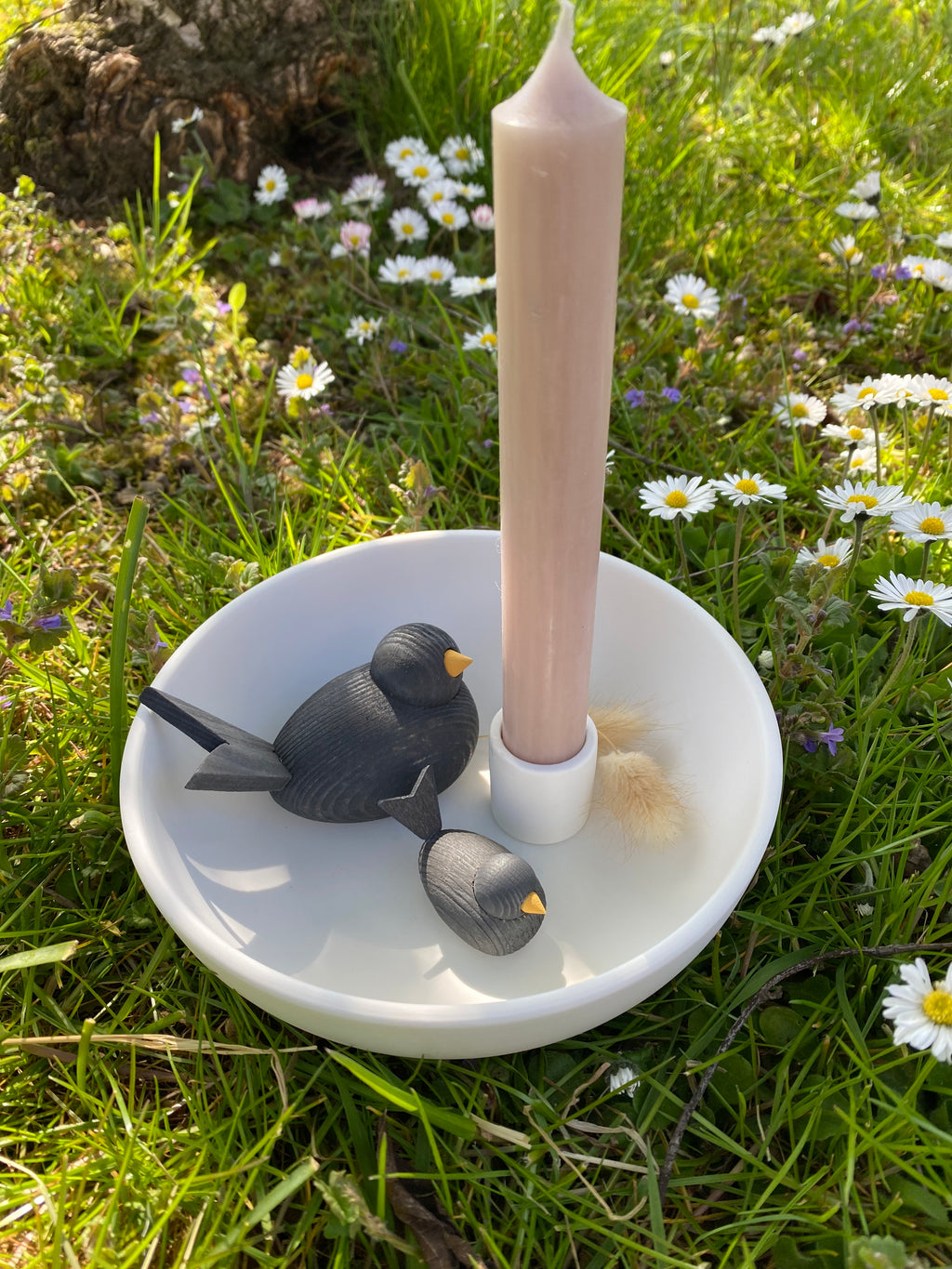 Deko Holzvogel mini - grau