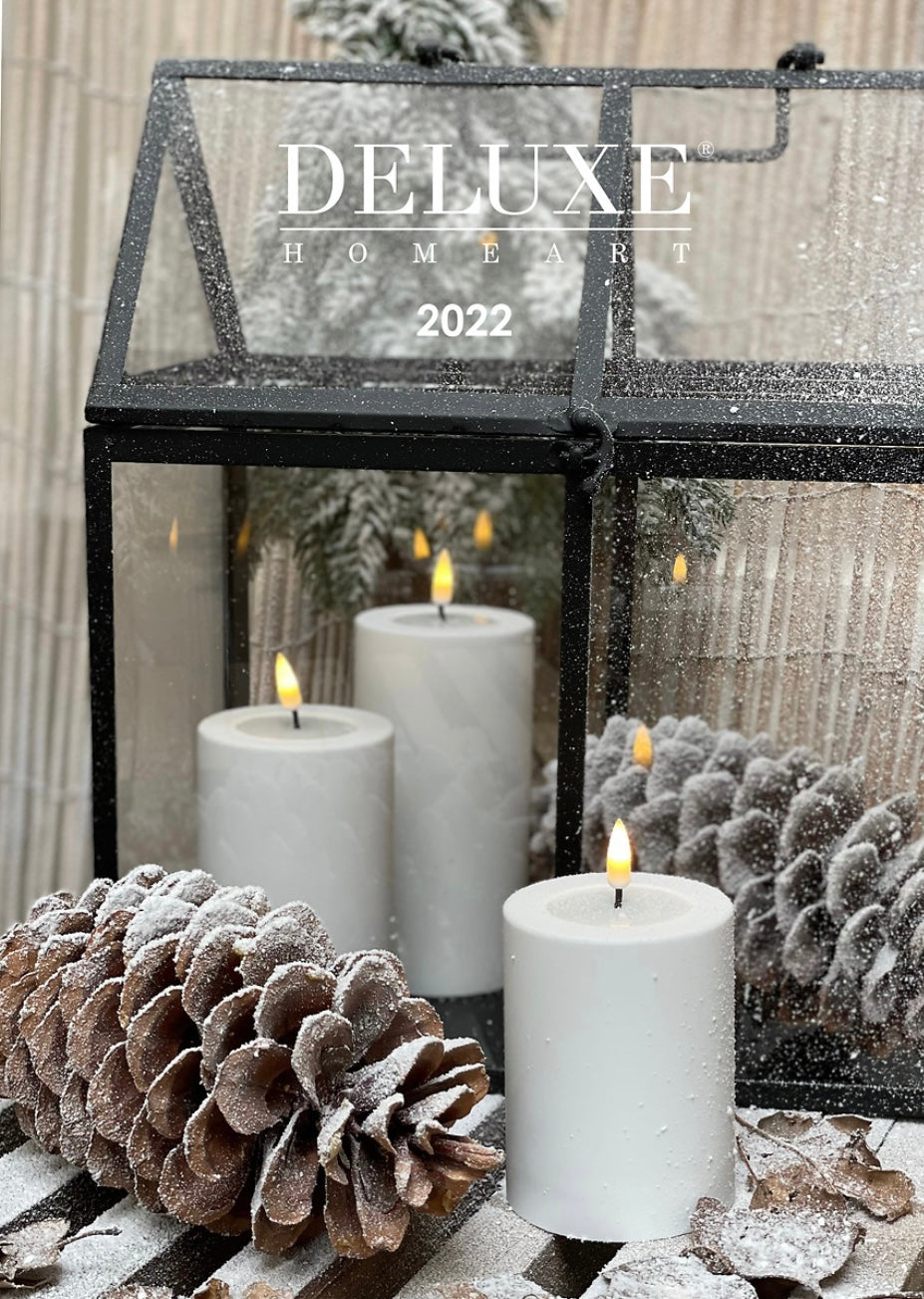 Weiße LED Outdoorkerze/  Stumpenkerze Deluxe Homeart - Ø10 X H 10 cm