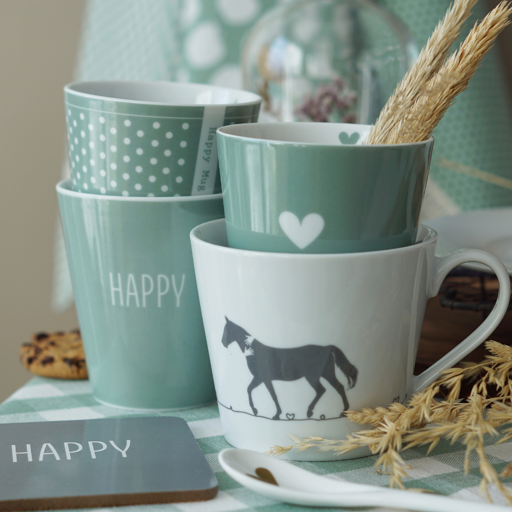 TASSE/ BECHER HAPPY MUG - HAPPY DUSTY GREEN