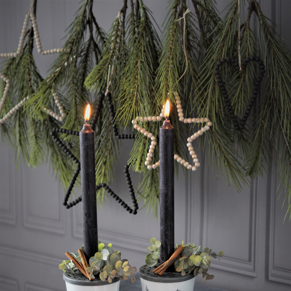 HOLZ PERLEN HERZ/ HOLZHERZ - EXTRA SMALL BLACK