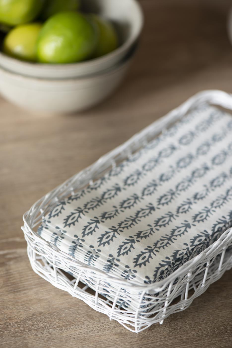 Serviettenhalter/ Serviettenkorb - länglich weiss