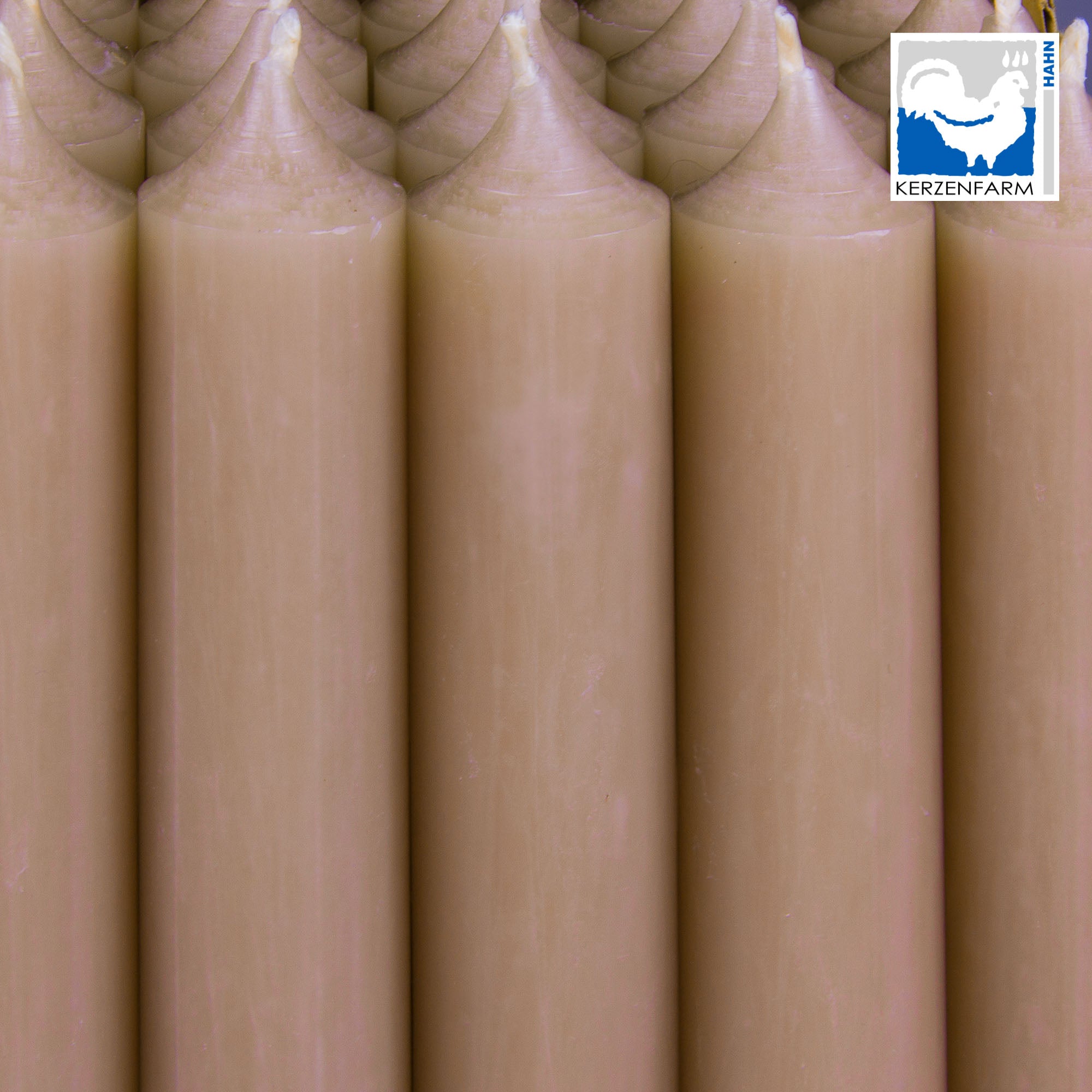 Stabkerze/ Tischkerze H: 18 cm x  2,2 cm - taupe