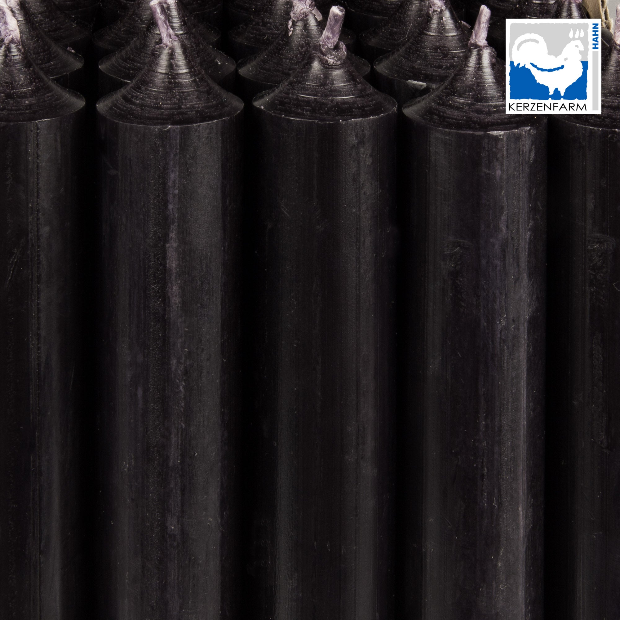 Stabkerze/ kurze Stabkerze schwarz - H: 10 x 2,2 cm