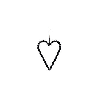 HOLZ PERLEN HERZ/ HOLZHERZ - EXTRA SMALL BLACK