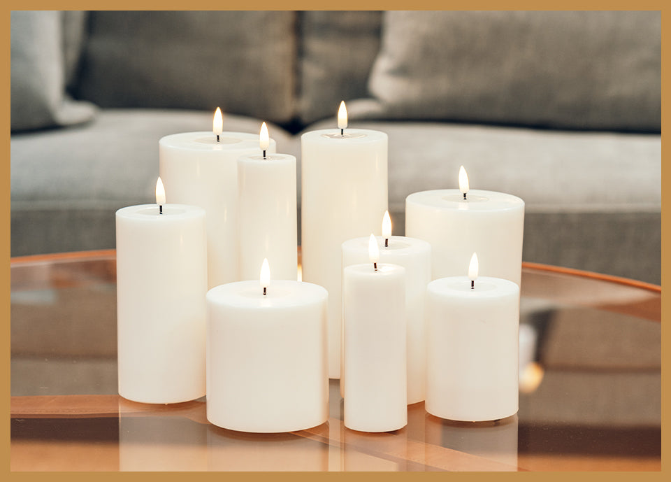 LED Stumpenkerze weiß Deluxe Homeart - Ø7,5 X H 10 cm