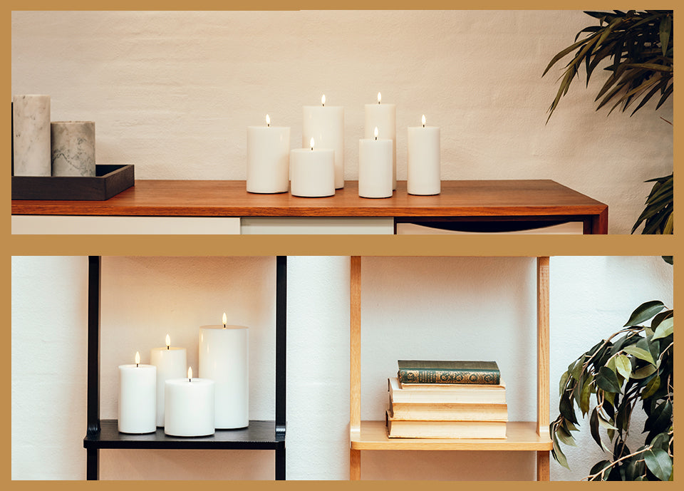 LED Stumpenkerze weiß Deluxe Homeart - Ø7,5 X H 10 cm