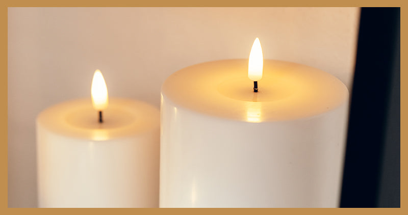 LED Stumpenkerze weiß Deluxe Homeart - Ø7,5 X H 12,5 cm