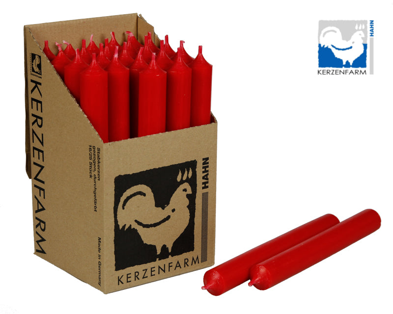 Stabkerze/ Tischkerze H: 18 cm x 2,2 cm - weihnachtsrot