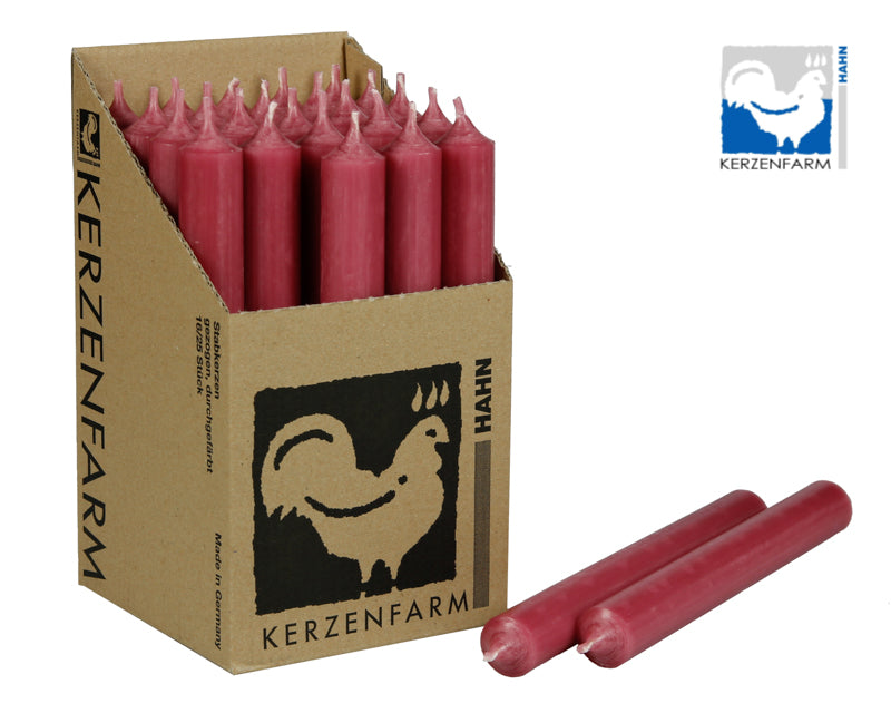 Stabkerze/ Tischkerze H: 18 cm x 2,2 cm - altrosa