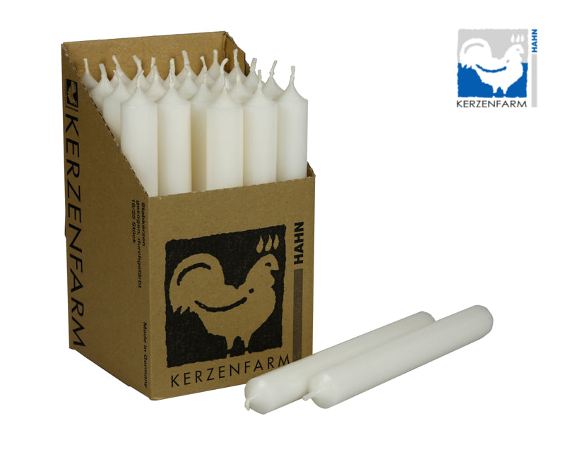 Stabkerze/ Tischkerze H: 18 cm x 2,2 cm- weiß