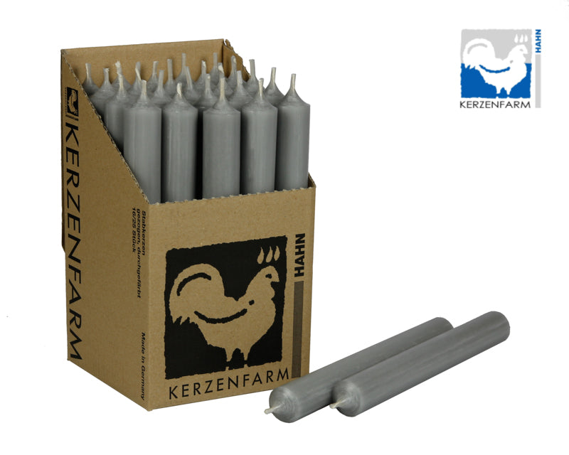 Stabkerze/ Tischkerze H: 18 cm x 2,2 cm - grau