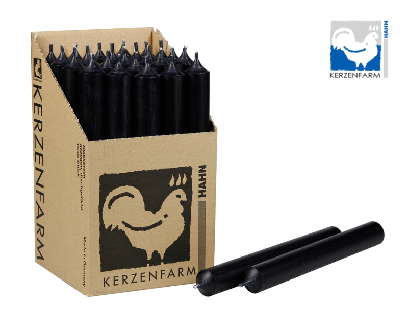 Stabkerze/ Tischkerze H: 18 cm x 2,2 cm - schwarz