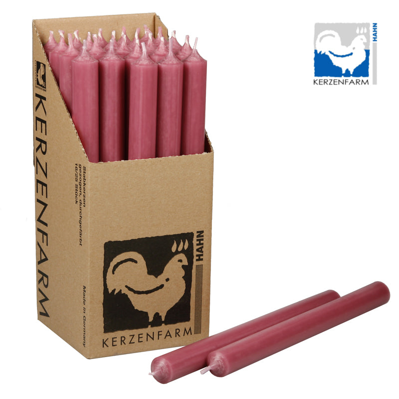 Stabkerze/ Tischkerze H: 25 cm x 2,2 cm - altrosa