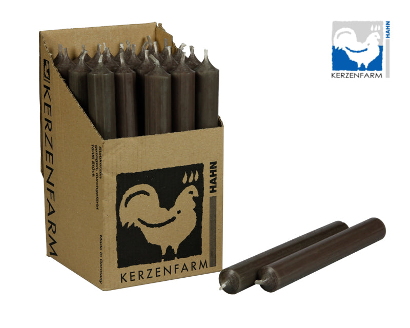 Stabkerze/ Tischkerze H: 18 cm x  2,2 cm - schlamm