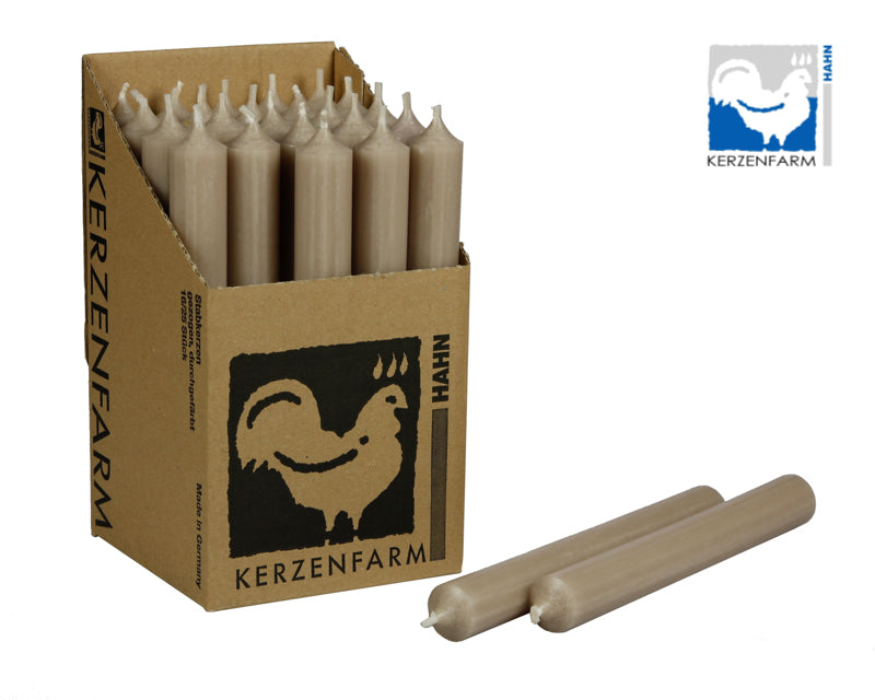 Stabkerze/ Tischkerze H: 18 cm x  2,2 cm - taupe