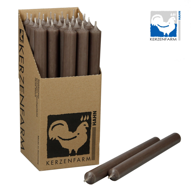 Stabkerze/ Tischkerze H: 25 cm x 2,2 cm - schlamm