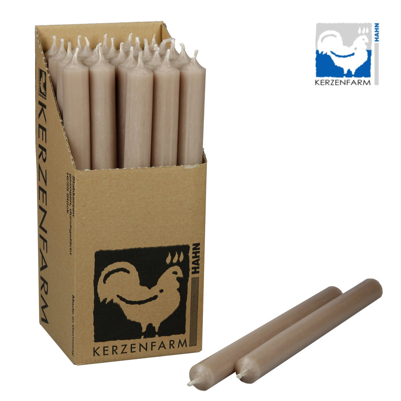 Stabkerze/ Tischkerze H: 25 cm x 2,2 cm - taupe