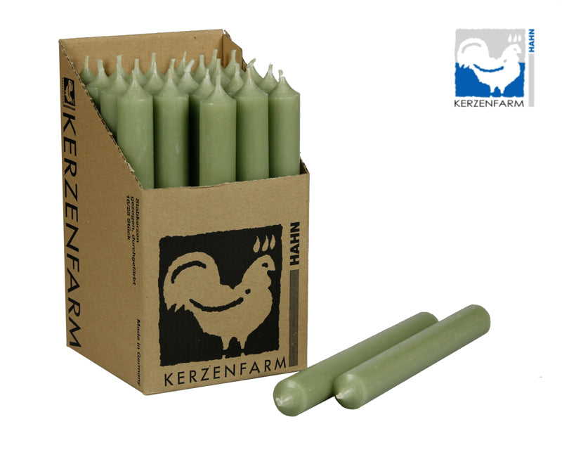 Stabkerze/ Tischkerze H: 18 cm x 2,2 cm - salbei