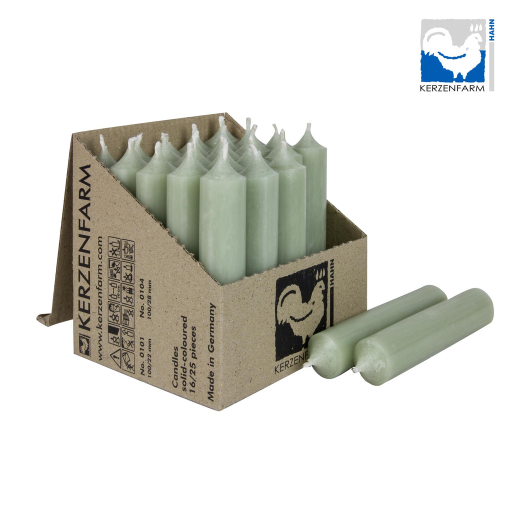 Stabkerze/ kurze Stabkerze salbei - H: 10 x 2,2 cm