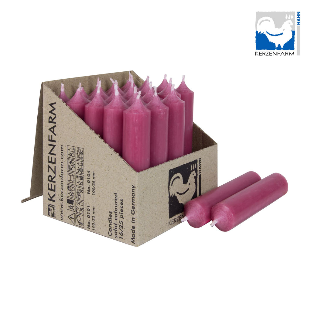 Stabkerze/ kurze Stabkerze altrosa -  H: 10 cm x 2,2 cm