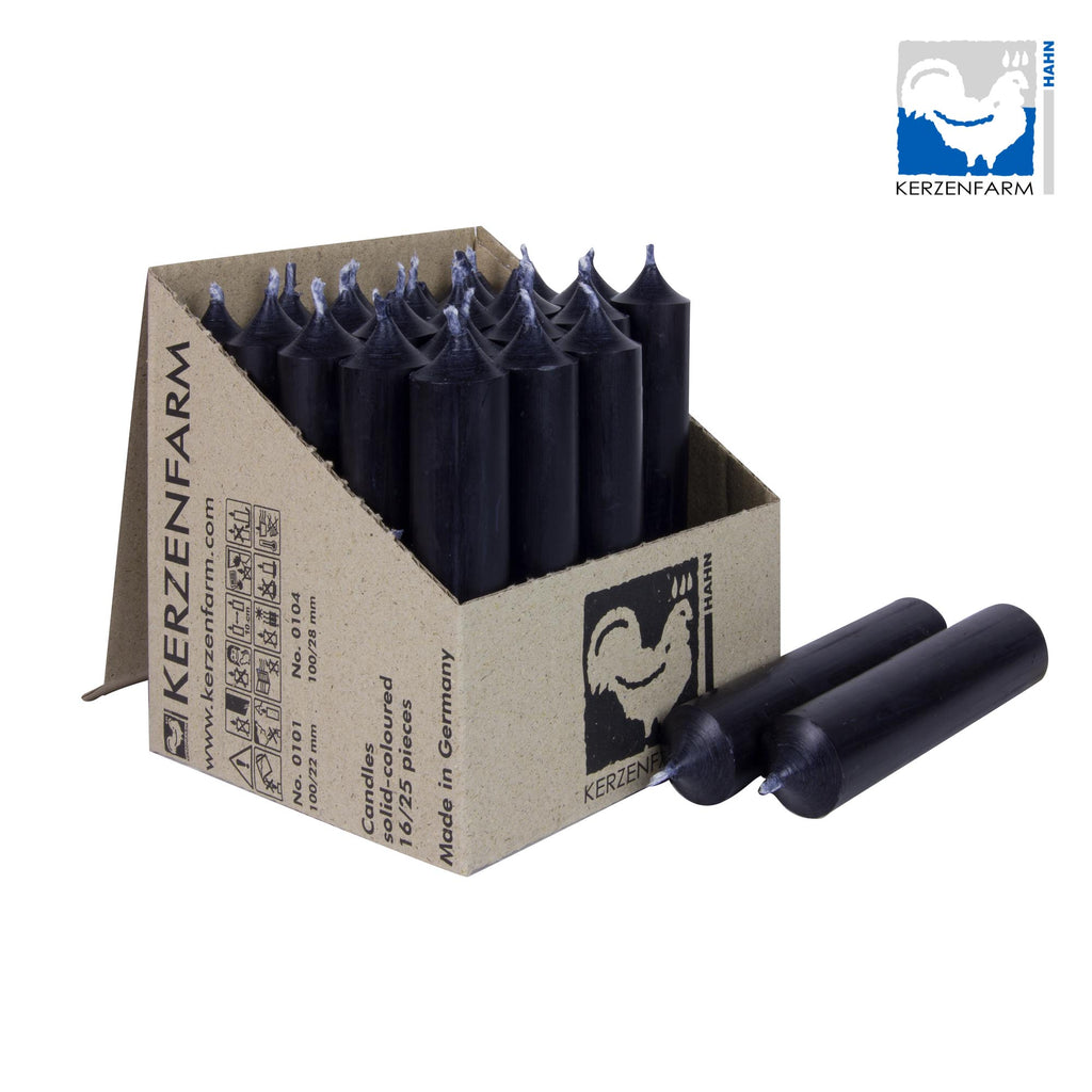 Stabkerze/ kurze Stabkerze schwarz - H: 10 x 2,2 cm