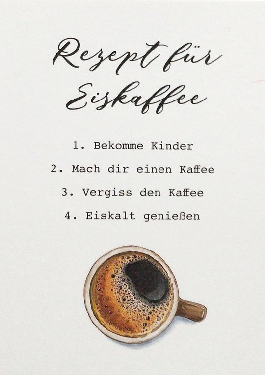 Postkarte "Rezept für Eiskaffee" A6
