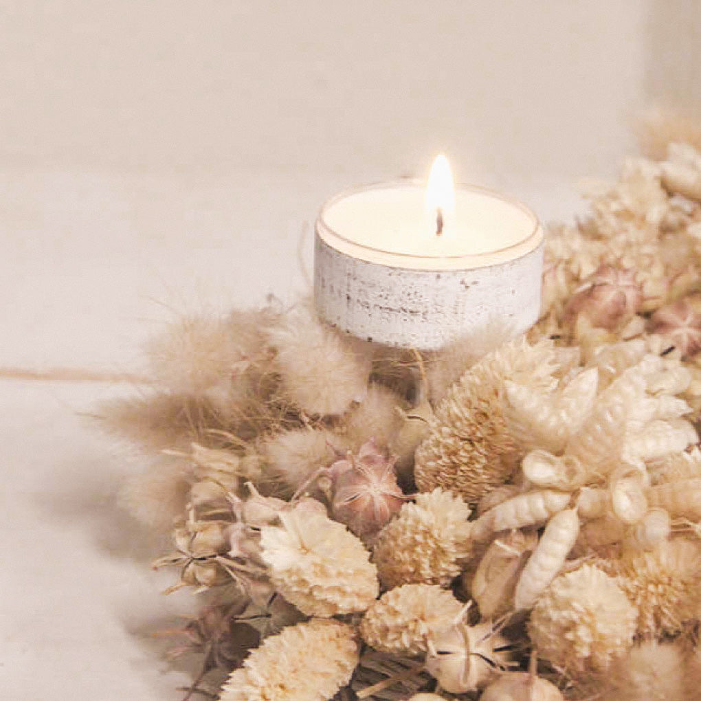 Kerzenspieß/ Spieß für Teelicht - weiß