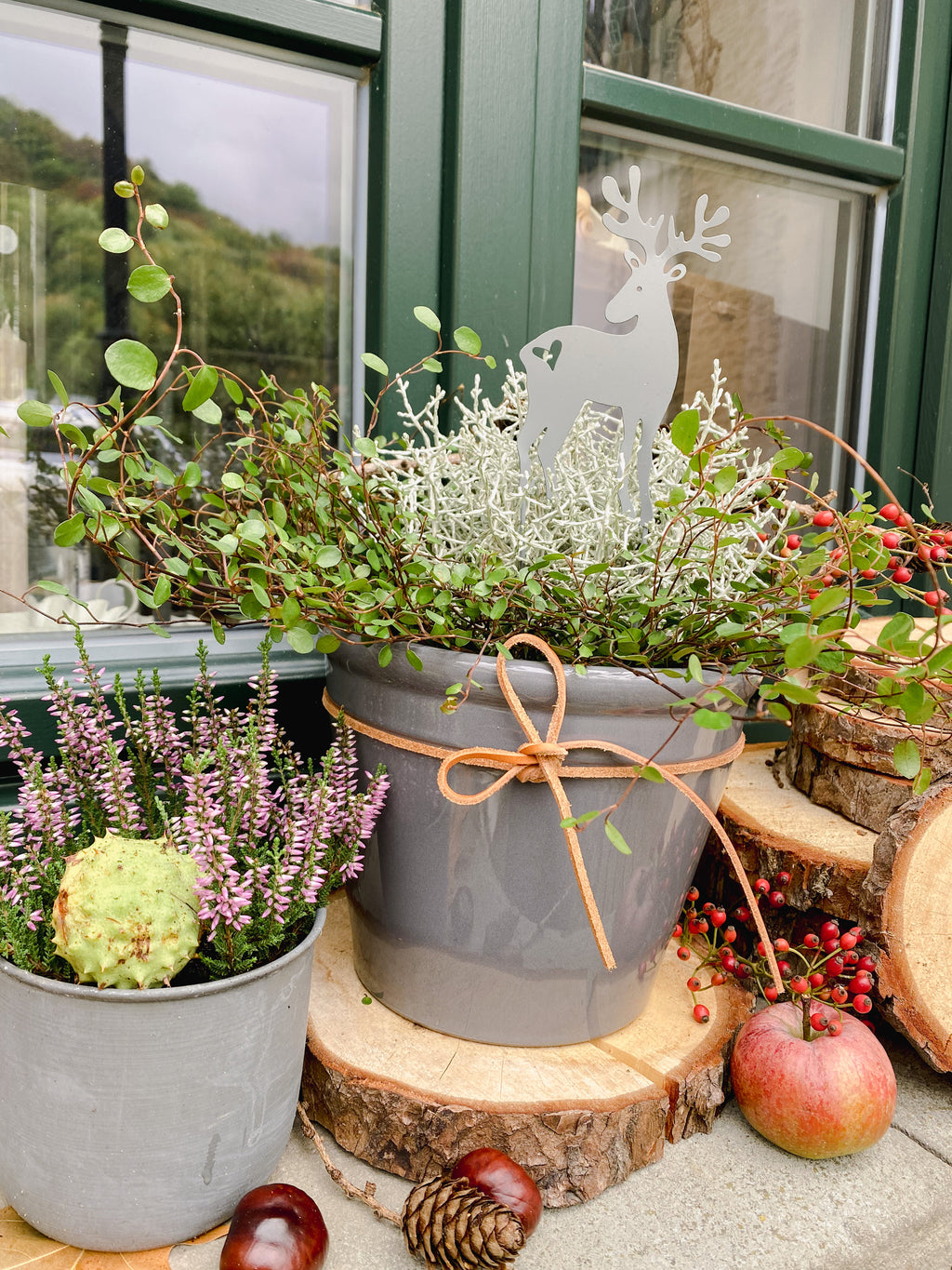 B-Ware Stecker Hirsch mit Herz - Zink