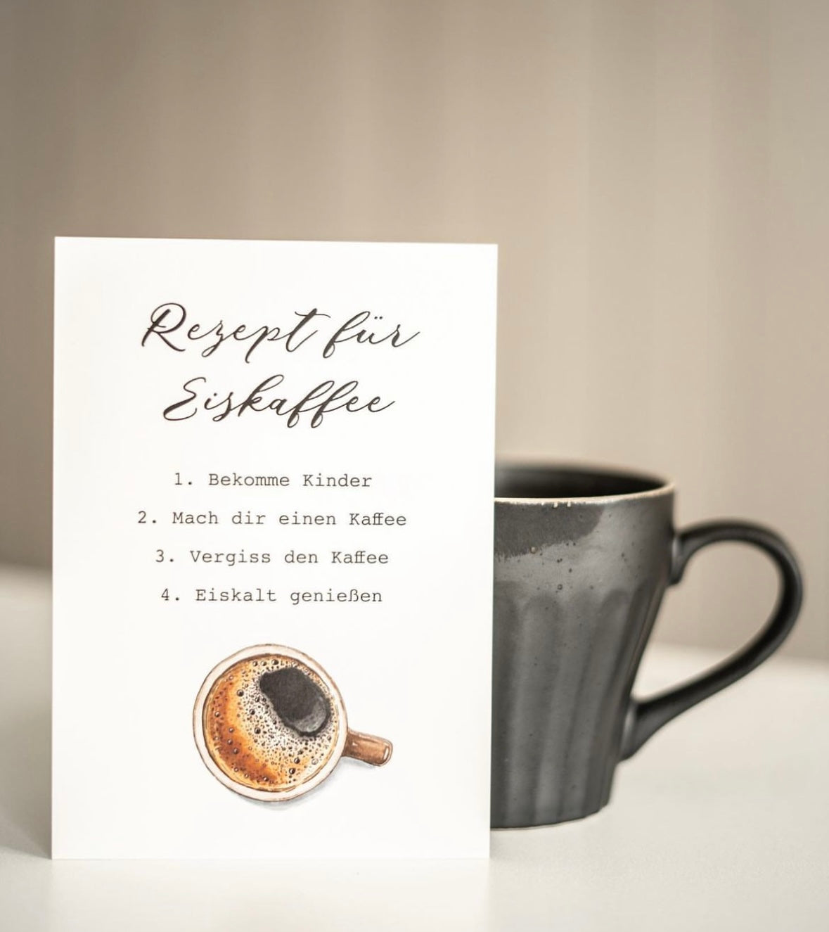 Postkarte "Rezept für Eiskaffee" A6